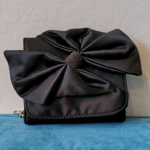 White House Black Market Satin Bow Clutch